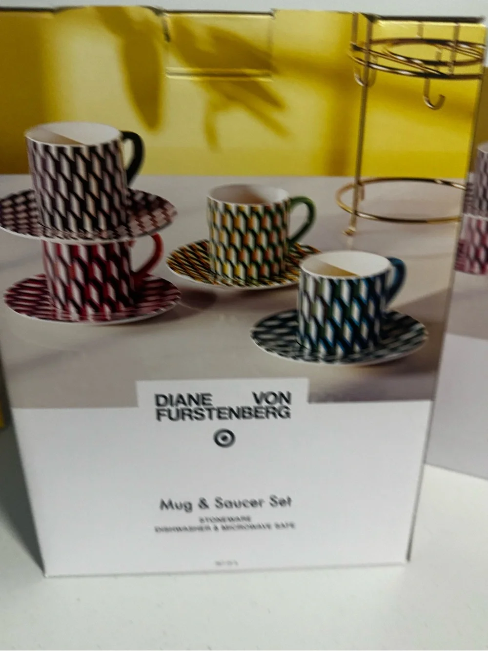 Diane Von Furstenberg Multicolor Geometric Mug & Saucer Set